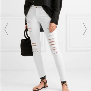 Frame cream / white ripped jeans size 27 NWOT
